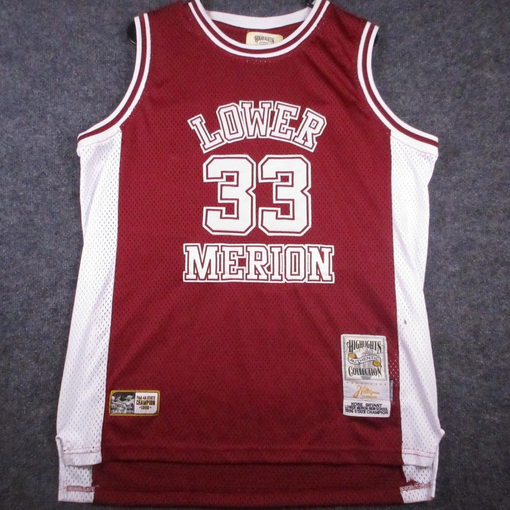 Lower Merion High School Jersey Mens Large Red Basketball Headgear Bryant 33